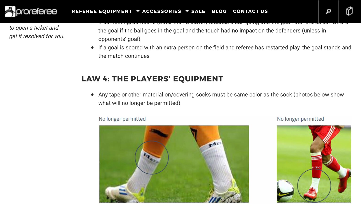 Law 4 - The Players' Equipment
